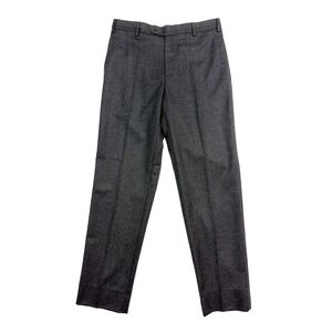 Zanella 32x32 Devon Dress Suit Pants Fleece Flannel Wool Flat Front Italy Gray